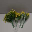 Grunyia 10 Bundles Artificial Fake Flowers, Faux Outdoor Plastic Plants UV Resistant Shrubs Outside Indoor Decorations (Yellow-Eucalyptus)