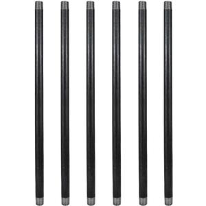 GeilSpace 6 Pack 1/2" 36" Heavy Duty Pre-Cut Grey Metal Pipe, Industrial Steel Fits Standard Half Inch Threaded Pipes and Fittings - Vintage DIY Industrial Shelving (1/2" 36", Grey)