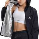 HOTSUIT Sauna Suit for Women Weight Loss Machine Washable Sweat Sauna Jacket Pants Anti Rip Sweat Suit for Gym Workout (Size X-Large, Black)