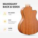 Donner Left handed Concert Ukulele Mahogany 23 Inch Professional Cutaway Ukelele Bundle Kit for Beginner Adults with Gig Bag Strap Nylon String Tuner Picks Cloth DUC-100L Ukalalee Yukalalee