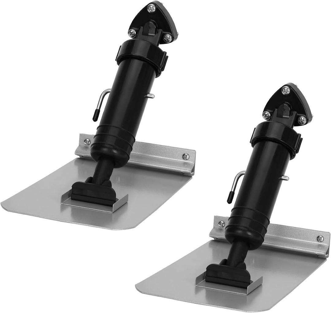 Self-Leveling Trim Tab System for Boats(2pc), 6"x8" Tab, for up to 16' Boat, Boat Trim Tabs for Smoother Ride, Great Control & Fuel Savings, Heavy-Duty Trim Tabs for Boats, Easily Install & Maintain