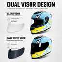 TRIANGLE Kids Motorcycle Helmets Youth Full Face Helmet DOT Approved, M