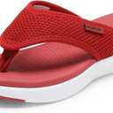 DREAM PAIRS Women's Arch Support Soft Cushion Flip Flops Thong Sandals (9.5, Red)
