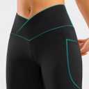 G Gradual Women's Flare Leggings Crossover Yoga Pants 29"/30.5"/32" High Waist Bell Bottom Pants for Women with Pockets (Black, XXL)