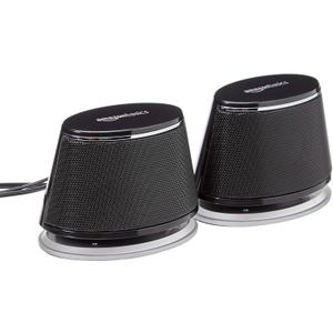 AmazonBasics USB-Powered PC Computer Speakers with Dynamic Sound | (Black), 1-Pack