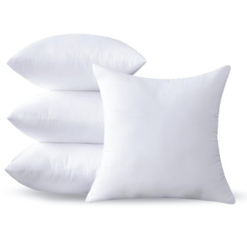 18 x 18 Set of 4 - Premium Soft and Fluffy 18 Inch Medium Sofa Decorative White Square Throw Pillow Inserts Stuffing for Living Room Couch and Bedroom Interior Cushions