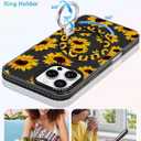 Toycamp for iPhone 13 Pro Case Compatible with Magsafe - for Women Girls Cute Design 360 Magnetic Ring Holder Stand Kickstand Girly Sunflower Pretty Funny Fashion TPU Aesthetic Teen Phone Cover