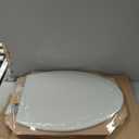 Bemis 1500EC Durable Wood Toilet Seat with Easy Clean Hinges, Made in USA, Elongated, Ice Grey