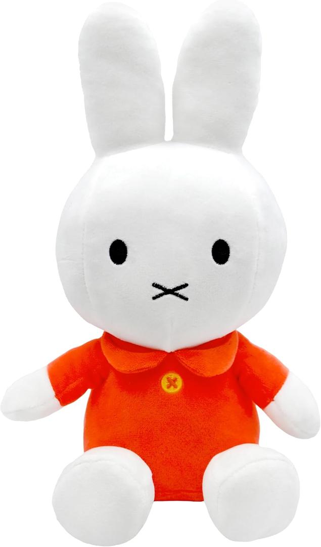 KIDS PREFERRED Miffy Plush Toy, 8 Inch Sitting Dutch Bunny Plush from Dick Bruna, Soft Boa Rabbit Bunny Stuffed Animal Plushie Doll for Girls and Boys (Orange Dress)