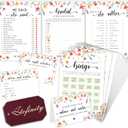 Wildflower Bridal Shower Games For Guests - Wedding Advice And Wishes For The Mr And Mrs, Find The Guest Bingo Bridal Shower Decorations, Funny He Said She Said Would You Rather Game Ideas