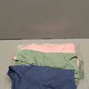 3 Pack Women's 3/4 Sleeve Maternity Shirts Elbow Length Clothes Round Neck Tunics Pregnancy Loose Side Split Tops (X-Large, Gray Blue, Light Pink, Light Green)