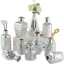 Hewory Silver Small Glass Vases for Centerpieces 10pcs Silver Bud Vase in Bulk, Mini Vintage Decorative Single Flower Vase for Wedding Birthday Party Baby Shower Home Living Room Table Decor