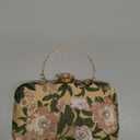 Womens Vintage Floral Embroidery Clutch Evening Handbag Shoulder Bags Purse for Wedding Party Prom (Green)