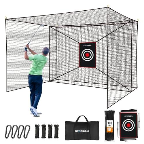 Storgem Golf Batting Cage Net with Extra Striking Net, Frame NOT Included, Heavy Duty Golf Hitting Practice Net, Backyard Batting Cage for Sports Training