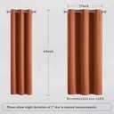 DUALIFE Rust Burnt Orange Blackout Bedroom Curtains 63 Inch Length Grommet Drapes Room Darkening Thermal Insulated (42 x 63 in, 2 Panels)