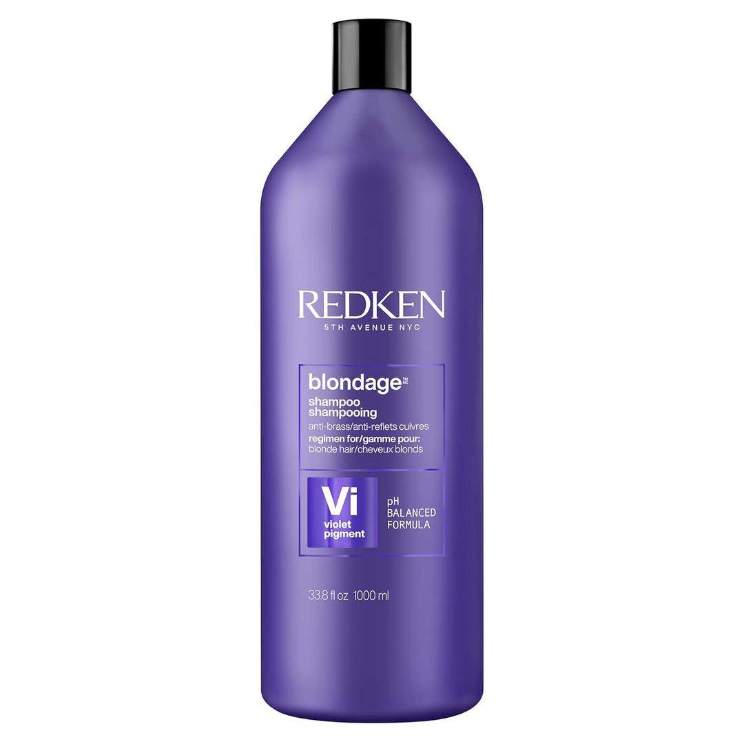 Redken Blondage Color Depositing Purple Shampoo For Blonde, Bleached or Highlighted Hair - Neutralizes Brassy Tones With Salicylic Acid, 33.8 Fl Oz