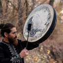 Shaman Drum 10 Inch Handmade Shamanic Drum Hand Drum With Drum Stick Tree of Life Sound Healing Tool For Spiritual Music, Reflection Meditation(Mosaic)
