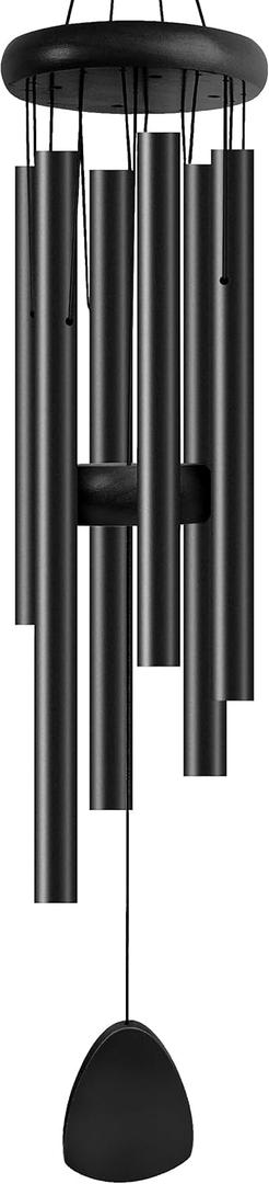 Large Aluminium Wind Chimes 37 Inches to Create a Zen Atmosphere Suitable for Outdoor, Garden, Patio Decoration. Classic Wind Chimes with Wind Catcher as a Gift for Unisex(Whole Black) Large Aluminium Wind Chimes 37 Inches to Create a Zen Atmosphere Suitable for Outdoor, Garden, Patio Decoration. Classic Wind Chimes with Wind Catcher as a Gift for Unisex(Whole Black)