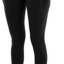 YEZII Fleece Lined Leggings with Pockets for Women,High Waisted Winter Yoga Pants (Black)