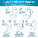BDK PolyPro Car Seat Covers Full Set in White on Black, Front and Rear Split Bench Seat Covers for Cars, Easy to Install Car Seats Cover Set and Accessories for Auto Trucks Van SUV - White