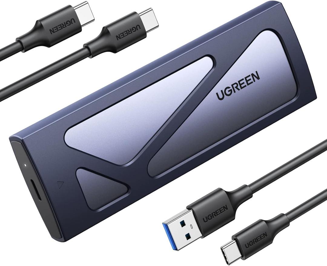 UGREEN SSD Enclosure, Tool-Free USB C External, 10Gbps M.2 NVMe to USB Adapter/Reader Supports M and B&M Keys and Size 2230/2242 /2260/2280 SSDs