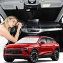 Custom Fit Windshield Sun Shade for Blazer EV 2024-2025 2026, Foldable, Easy to Install & Store, Full Coverage, 210T Reflective Fabric, Blocks 99% of UV Rays, 35x50 Inch