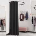 HIYOUGO Fitting Room Kit, Clothing Store Dressing Room, Corner Changing Room with Black U Rod and Thick Blackout Curtains, Fashion Privacy Shelter Tend Cabana (Color : Black, Size : 95cm)