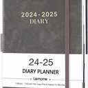 2024-2025 Diary - Daily Planner 2024-2025 from July 2024 - June 2025, Appointment Book 5.75" x 8-5", Daily Hourly Planner with Tabs, Inner Pocket, Pen Loop, Bookmarks (Grey)