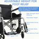 SPRING SEAON Wheelchair Foot Rest Hammock, Adjustable Leg Support Foot Sling with Soft Padded Base, Anti-Squeeze Footrest Replacement for Wheelchairs, Essential Wheelchair Accessories (Black)