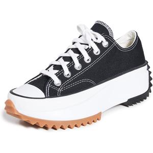 Converse Women's  Run Star Hike Canvas Platform  Sneakers (Black/White/Gum) 4.5