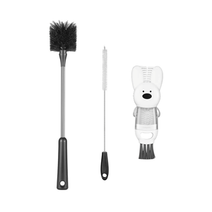 [3 Pack] Bottle Brushes, Stainless Steel Long Handle Water Bottle Scrub Cleaning Brush Set Including Straw & Lid Cleaner for Baby Bottles, Sports Cups, Coffee Mugs, Tumblers