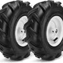 13x5.00-6" Tiller Tires and Wheels, (2-Pack 1" Axle Bore, 3-1/8" Centered Hub) 13x5.00-6" Tiller Tires Replacement for Craftsman & Troy-Bilt Garden Tractors, Tillers & Trenchers