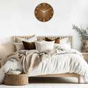 XFM Modern Wall Clock for Living Room Decor 20 Inch Large Brown Analog Wall Clock Silent Wall Clocks Battery Operated