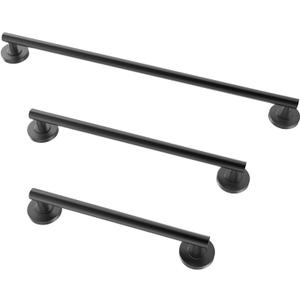 Shower Grab Bar Set, ADA Compliance Matte Black Stainless Steel Handicap Grab Bar for Bathtubs and Showers, Modern 3-Pack 18" 24" 36" Shower Safety Bars for Seniors