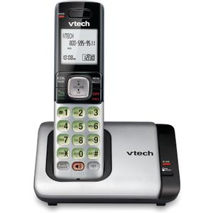 VTech CS6719 DECT 6.0 Cordless Phone with Caller ID/Call Waiting, 1 Cordless Handset, Silver/Black