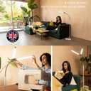 DuoLamp Floor LED Lamp - 6,000K Daylight, 2,090 Lux at 30cm, 4 Brightness Levels, Adjustable Arm, Slim Design, Perfect for Eyelash, Eyebrow, Tattooing, Salon Services - White