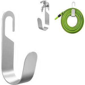 Garden Hose Holder, Heavy Duty Stainless Steel Hose Hanger, Water Hose Holders for Outdoor, Sturdy Hose Hook for Garden Hose, Expandable, Hose Reel, Water Hose, Hose Storage(1pc Silver)