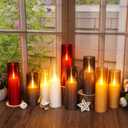 kakoya Flameless LED Candles Upgraded Realistic Flickering Flame,7Pcs Battery Operated Candles with Remote Timers,LED Pillar Candles for Home Decor,Christmas,and PartiesGrey