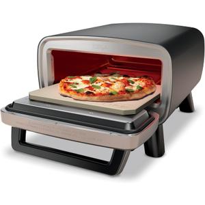 Ninja Artisan Electric Outdoor Pizza Oven with Stone | 12-inch Pizza in 3-minutes | 700F Max Temp | 5-in-1 Functionality Pizza, Bake, Broil, Proof & Warm | Makes Full Meals | Gray | MO201