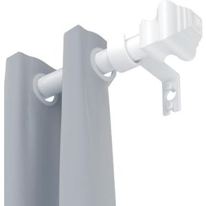 Curtain Rods for Windows 36-78 inch, 5/8 inch White Curtain Rod with Brackets Adjustable for Bedroom Kitchen Study Living Room