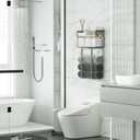 Xstydes Towel Racks for Bathroom, Metal Towel Holder with Storage Basket,Wall Towel Rack for Rolled Towels, Towel Storage for Small Bathroom.