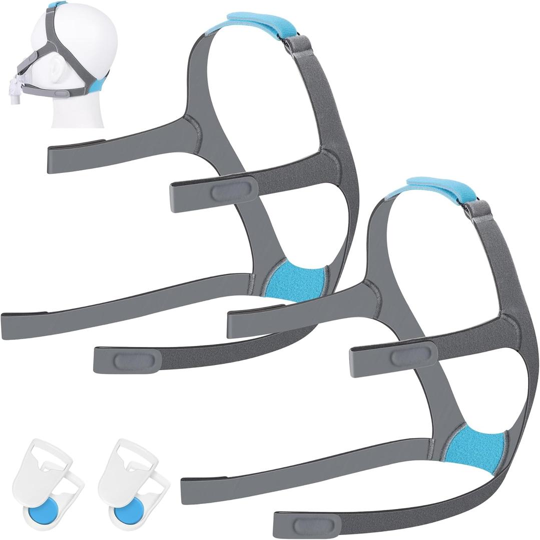 Headgear for AirFit F30 /AirTouch F30,2 Pack Replacement Adjustable F30 Headgear with 2 Pairs Magnetic Clips