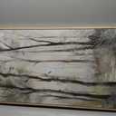Framed Long Narrow Abstract Forest Landscape Vertical Wall Art, 18x56 Inch