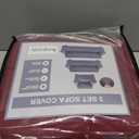 Peryiter 3 Pcs Slipcover Set for Couch Furniture Covers for Sofa Loveseat Couch Arm Chair, Form Fit Stretch, Wrinkle Free, Furniture Protector(Burgundy,Milk Silk Spandex)