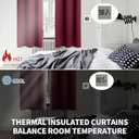 BGment Burgundy Blackout Curtains 72 Inch Length 2 Panels for Living Room - Thermal Insulated Drapes with Rod Pocket Privacy Christmas Decor for Dining Bedroom, 52 x 72 Inch