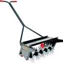 Brinly 18" Premium Push Spike Aerator with 3D Steel Tines & Weight Tray
