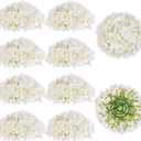 BLOSMON Hydrangea Artificial Flowers Ball Centerpieces 10 Pcs Fake Flowers White Silk Hydrangea Flower Balls Faux Hydrangeas Floral Arrangements Bouquet for Wedding Home Room Table Decoration