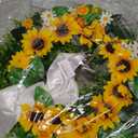 Front Door Wreath Sunflowers and Daisies, 20" Spring Wreaths for Front Door, Wreaths for Front Door w/Long Door Hook, Optional Reversible Welcome and Blessed Sign Spring Wreath, Front Door Decor