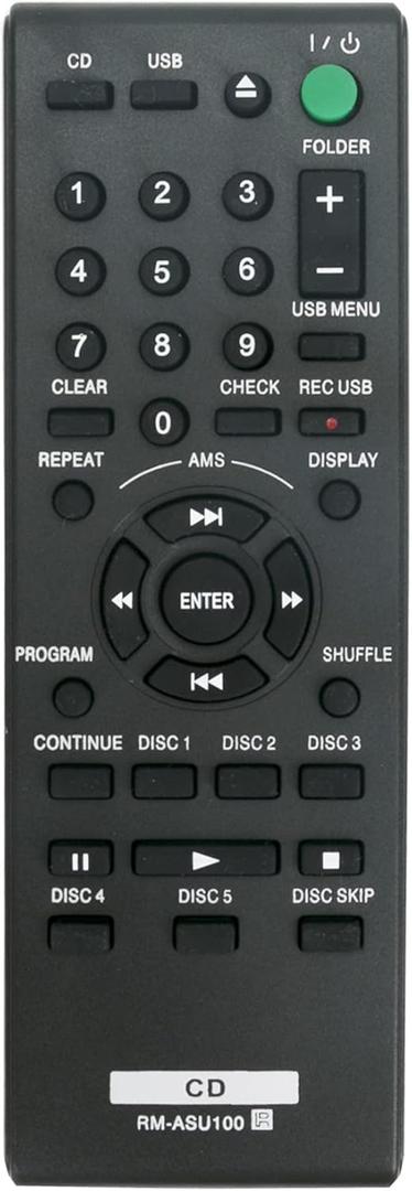 Allimity RM-ASU100 RMASU100 Replacement Remote Control Compatible with Sony Compact Disc Player CDP-CE500 CDPCE500