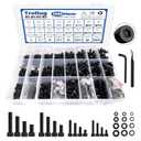 2000PCS Metric Screws Assortment Kit, M2 M3 M4 M5 Bolts and Nuts with Lock and Flat Washers, 12.9 Grade Alloy Steel Metric Bolt Assortment Kit